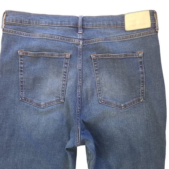 EVERLANE The Vintage Skinny Button Fly High Waist Raw Hem Ankle Jeans Women's 32 - Picture 5 of 12